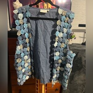 90’s Susan Bristol Navy Plaid “Yo-Yo” Vest!